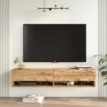 Έπιπλο Τηλεόρασης ArteLibre SOLVA Πεύκο Μοριοσανίδα 140x31.6x29.6cm - Image 2
