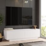 Έπιπλο Τηλεόρασης ArteLibre BRENT Λευκό Μοριοσανίδα 140x35.5x38.2cm - Image 2