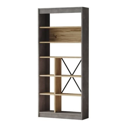Βρες το Βιβλιοθήκη ArteLibre BELVEDERE Γκρι Με Εφέ Τσιμέντο/Φυσικό Μοριοσανίδα 75.6x25x170cm σε μοναδική τιμή στο agoraepiplou.gr
