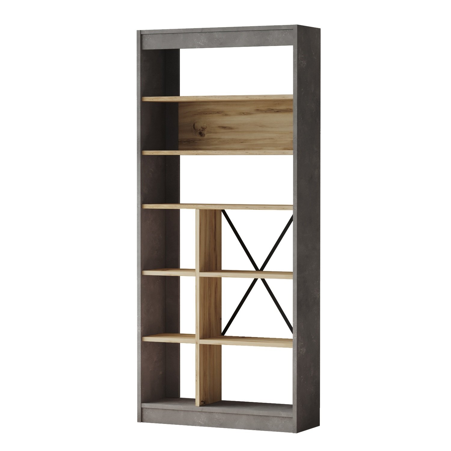 Βιβλιοθήκη ArteLibre BELVEDERE Γκρι Με Εφέ Τσιμέντο/Φυσικό Μοριοσανίδα 75.6x25x170cm Βρες το Βιβλιοθήκη ArteLibre BELVEDERE Γκρι Με Εφέ Τσιμέντο/Φυσικό Μοριοσανίδα 75.6x25x170cm σε μοναδική τιμή στο agoraepiplou.gr