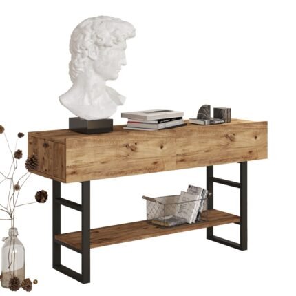 Βρες το Κονσόλα ArteLibre BICKLEY Πεύκο/Μαύρο Μοριοσανίδα/Μέταλλο 139x75.7x43cm σε μοναδική τιμή στο clickforshop.gr