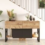 Κονσόλα ArteLibre BLACKFEN Πεύκο/Μαύρο Μοριοσανίδα/Μέταλλο 139x83.6x43cm - Image 2