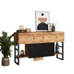 Βρες το Κονσόλα ArteLibre BLACKFEN Πεύκο/Μαύρο Μοριοσανίδα/Μέταλλο 139x83.6x43cm σε μοναδική τιμή στο clickforshop.gr