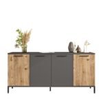 Βρες το Μπουφές ArteLibre BOTANY Πεύκο/Ανθρακί Μοριοσανίδα/Μέταλλο 160x40x71.8cm σε μοναδική τιμή στο clickforshop.gr