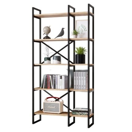 Βρες το Βιβλιοθήκη ArteLibre FALKIRK Πεύκο/Μαύρο Μοριοσανίδα/Μέταλλο 87.5x30x175cm σε μοναδική τιμή στο agoraepiplou.gr