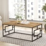 Τραπεζάκι Σαλονιού ArteLibre KINROSS Πεύκο/Ανθρακί Μοριοσανίδα/Μέταλλο 100x60x40cm - Image 2