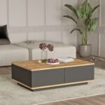 Τραπεζάκι Σαλονιού ArteLibre CLACK Πεύκο/Ανθρακί Μοριοσανίδα/Μελαμίνη 90x60x28.6cm - Image 2