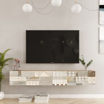 Βρες το Έπιπλο Τηλεόρασης ArteLibre EILEANAN Πεύκο/Λευκό Με Σχέδιο Μοριοσανίδα/Μελαμίνη 180x31.6x29.6cm σε μοναδική τιμή στο clickforshop.gr