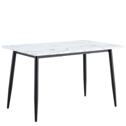 Βρες το Τραπέζι Τραπεζαρίας ArteLibre IRWELL Λευκό Μάρμαρο/Μαύρο Μέταλλο/Μοριοσανίδα 120x80x75cm σε μοναδική τιμή στο clickforshop.gr