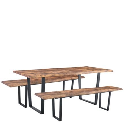 Βρες το Σετ Τραπεζαρία (2+1) ArteLibre NORTHAM Καρυδί/Μαύρο Μέταλλο/Ξύλο σε μοναδική τιμή στο clickforshop.gr