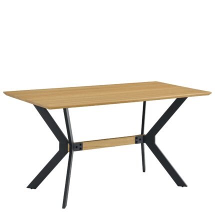 Βρες το Τραπέζι Τραπεζαρίας ArteLibre ELDRIDGE Sonoma/Μαύρο Μέταλλο/Μοριοσανίδα 140x70x74cm σε μοναδική τιμή στο clickforshop.gr