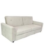 Καναπές Κρεβάτι ArteLibre VALMERO Μπεζ Ύφασμα/Ξύλο 216x85x85cm - Image 2