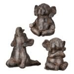 Figure Elephant Synthetic Resin Brown Ποικιλία 3 φορές 10X15X16Cm 10X15X16Cm - Image 2