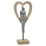 Βρες το Γλυπτό Καρδιά 'Aroha' Ζευγάρι Μοτίβο Πολυρεζίνη Καφέ/Ασημί 7x14.5x34cm σε μοναδική τιμή στο clickforshop.gr