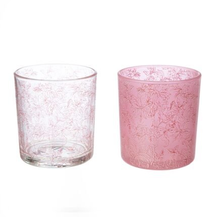 Βρες το Φανάρι Καταιγίδας Cylindrical "Rose" Λουλουδάτο Pattern Γυάλινο Clear Rose PU 18 Pcs. Assorted H. cm D. 7 cm σε μοναδική τιμή στο clickforshop.gr