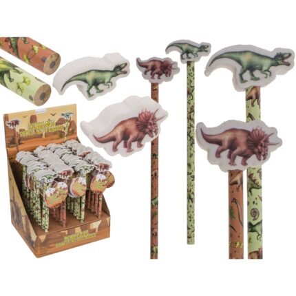 Βρες το Μολύβι Δεινόσαυροι Με Γόμα Δεινόσαυρο 18.5cm Σε 2 Χρώματα σε μοναδική τιμή στο clickforshop.gr