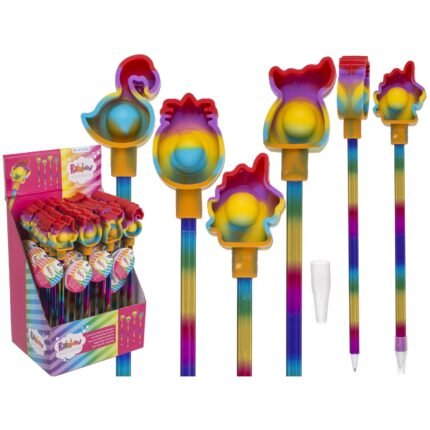 Βρες το Στυλό Ουράνιο Τόξο Με Παιχνίδι Fidget Πολύχρωμο Πλαστικό/Σιλικόνη 22cm Σε 4 Σχέδια σε μοναδική τιμή στο clickforshop.gr