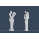 Διακοσμητικό ArteLibre Ζευγάρι Κρεμ Κεραμικό 9x9x36cm - Image 2