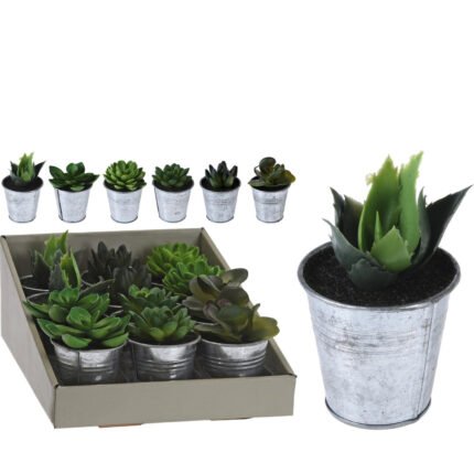 Βρες το Φυτό Τεχνητό ArteLibre Σε Μεταλλικό Γλαστράκι 6x6x10cm Σε 6 Ποικιλίες σε μοναδική τιμή στο clickforshop.gr