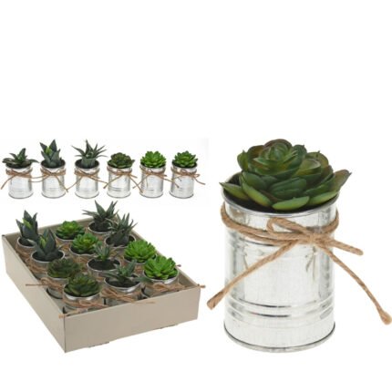 Βρες το Φυτό Τεχνητό ArteLibre Σε Μεταλλικό Γλαστράκι 7x7x12cm Σε 6 Ποικιλίες σε μοναδική τιμή στο clickforshop.gr