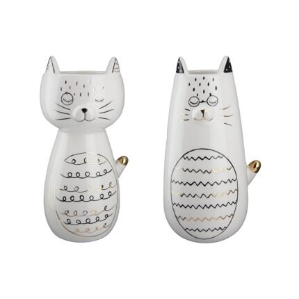 Βρες το Βάζο ArteLibre Γάτα Που Κοιμάται Λευκό Κεραμικό 9.5x8.5x18.5cm Σε 2 Σχέδια σε μοναδική τιμή στο clickforshop.gr
