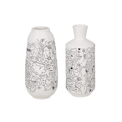 Βρες το Βάζο ArteLibre Modern Art Λευκό Πορσελάνη Φ9x20cm Σε 2 Σχέδια σε μοναδική τιμή στο clickforshop.gr