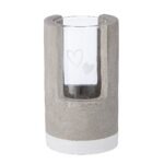 Βρες το Κηροπήγιο ArteLibre Με Διακόσμηση Καρδιές Γκρι/Διάφανο Γυαλί/Τσιμένο Φ7x12cm σε μοναδική τιμή στο clickforshop.gr