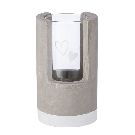 Βρες το Κηροπήγιο ArteLibre Με Διακόσμηση Καρδιές Γκρι/Διάφανο Γυαλί/Τσιμένο Φ7x12cm σε μοναδική τιμή στο clickforshop.gr