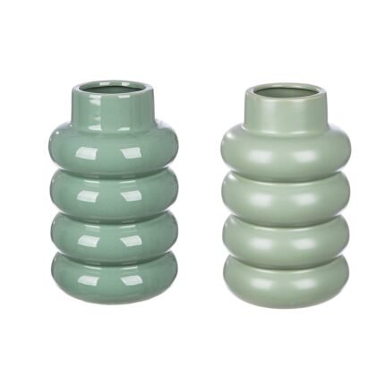 Βρες το Βάζο 'Rim' Κεραμικό Πράσινο 2Τμχ 24x15cm σε μοναδική τιμή στο clickforshop.gr