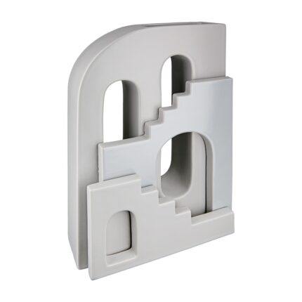 Βρες το Βάζο Σπιτιού 'Faccia' Μοτίβο Σπιτιού Σκάλα Κεραμικό Γκρι 8x18x30cm σε μοναδική τιμή στο clickforshop.gr