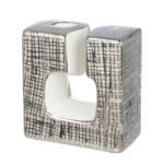 Βρες το Κηροπήγιο 'Boston' Κεραμικό Ασημί/Λευκό 6x11.5x12.5cm σε μοναδική τιμή στο clickforshop.gr