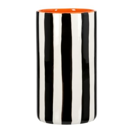 Βρες το Βάζο Ριγέ Κεραμικό Μαύρο Λευκό D9X17Cm D9X17Cm σε μοναδική τιμή στο clickforshop.gr