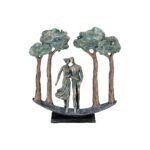 Γλυπτό 'Under Trees' Ζευγάρι Μοτίβο Πολυρεζίνη Μπρονζέ 7x29x30cm - Image 2