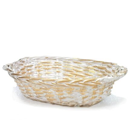 Βρες το Καλάθι Οβάλ Λευκό/Χρυσό 38x28cm σε μοναδική τιμή στο clickforshop.gr