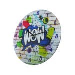 Ρολόι Τοίχου ArteLibre 'Wow' Με Γκράφιτι Πολύχρωμο MDF Φ33.8x2cm - Image 2