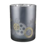 Βρες το Κηροπήγιο ArteLibre Με Διακόσμηση Γρανάζια Γκρι Γυαλί Φ10x12.5cm σε μοναδική τιμή στο clickforshop.gr