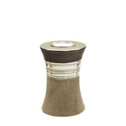 Βρες το Ρεσώ Θήκη "Bradora" Striped Κεραμικό Beige Brown PU 8.5x8.5x13cm σε μοναδική τιμή στο clickforshop.gr
