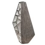 Βάζο Κεραμικό Ασημί χρώμα 21X8X36Cm 21X8X36Cm - Image 2