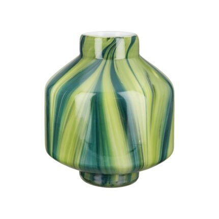 Βρες το Βάζο "Verdo" Striped Γυάλινο Πράσινο PU H. 22 cm D. 19 cm σε μοναδική τιμή στο clickforshop.gr