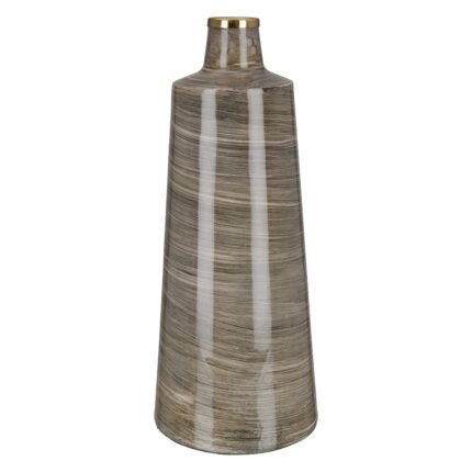 Βρες το Βάζο Conical "Stripes" Μέταλλο Brown PU H. 48 cm D. 19 cm σε μοναδική τιμή στο clickforshop.gr