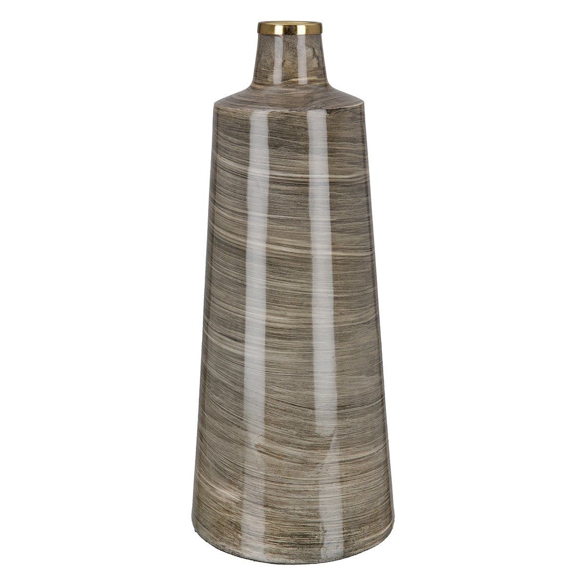 Βάζο Conical "Stripes" Μέταλλο Brown PU H. 48 cm D. 19 cm Βρες το Βάζο Conical "Stripes" Μέταλλο Brown PU H. 48 cm D. 19 cm σε μοναδική τιμή στο clickforshop.gr