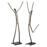 Φιγούρα Άτομο 'Emotion' Μέταλλο Ασημί 2Τμχ 5.5x17x36cm - Image 2