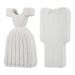 Βάζο ArteLibre Νυφικό Λευκό Κεραμικό 6x12x25cm Σε 2 Σχέδια - Image 2