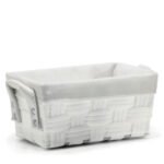 Βρες το Καλάθι Αποθήκευσης Λευκό Polyester 28x17x13cm σε μοναδική τιμή στο clickforshop.gr