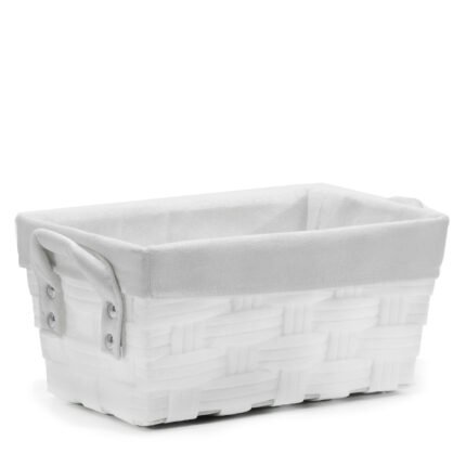 Βρες το Καλάθι Αποθήκευσης Λευκό Polyester 33x21x16cm σε μοναδική τιμή στο clickforshop.gr