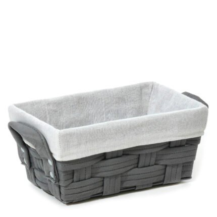 Βρες το Καλάθι Αποθήκευσης Γκρι Polyester 28x17x13cm σε μοναδική τιμή στο clickforshop.gr