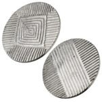 Σουβέρ Στρογγυλό ArteLibre Ασημί Αλουμίνιο Φ11cm Σε 2 Σχέδια - Image 2