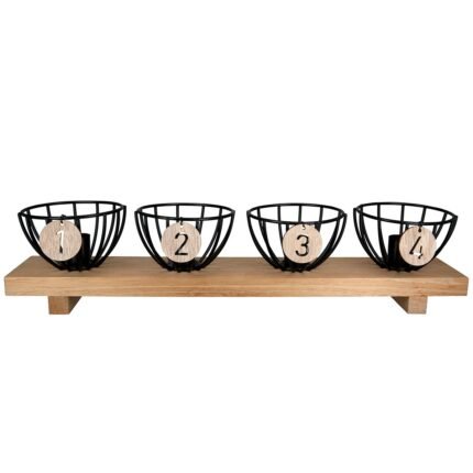 Βρες το Κηροπήγιο Ορθογώνιο Μέταλλο/Ξύλο Μαύρο/Εκρού 10x45.5x10cm σε μοναδική τιμή στο clickforshop.gr