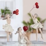 Φιγούρα Γυναίκα Κρατάει Μπαλόνια ArteLibre Κρεμ/Ροζ Polyresin 6.5x9.5x23.5cm Σε 3 Σχέδια - Image 2