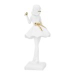 Φιγούρα Γυναίκα Πολύ Λευκό Χρυσό 11X11X24Cm 11X11X24Cm - Image 2